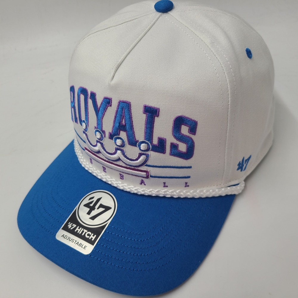 Kansas City Royals Hat Snapback 47 Brand Hitch White Blue MLB Rope City Connect